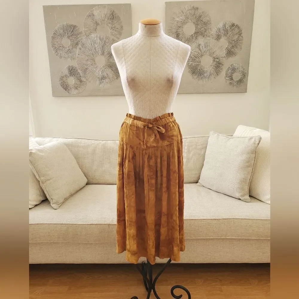 Madewell Tie-Front Paperbag Midi Skirt sz Sm
